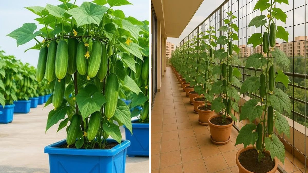Grow Cucumbers in Plastic Cans — No Garden Needed to Turn Your Balcony Green